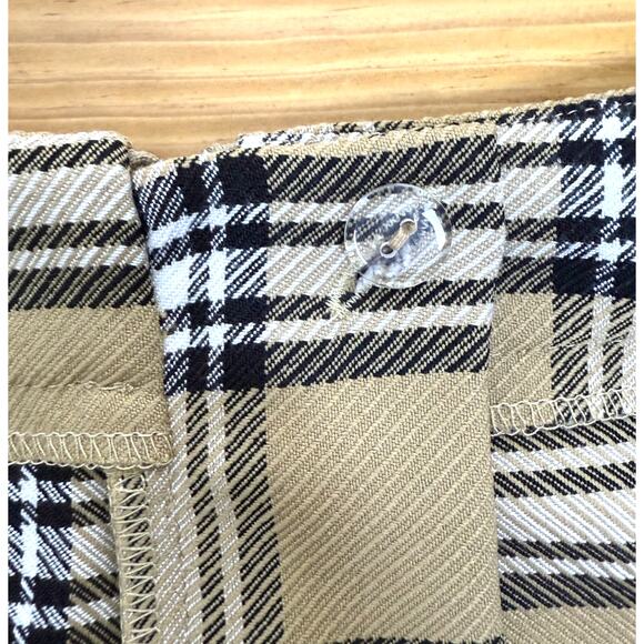 ASOS Tan & Black Plaid Mini Skirt. School Girl/Academia. Size 10 - Picture 3 of 6